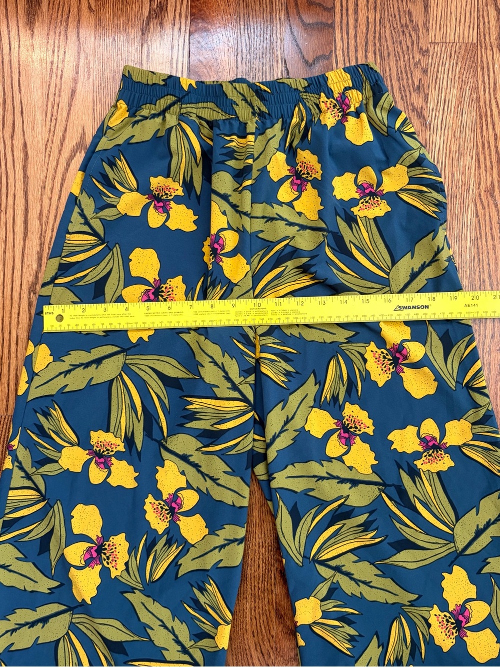 Toad&Co Sunkissed Wide Leg Pants Tropical Floral Blue Cropped Small - Picture 9 of 11